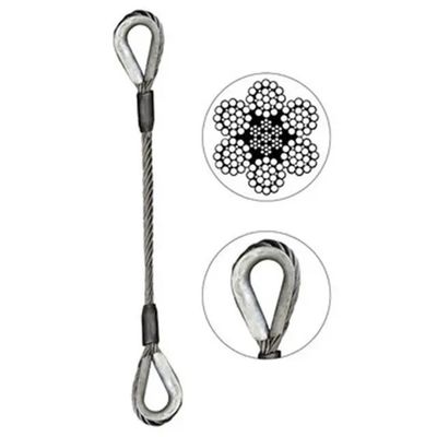Harga yang bagus - AISI 304 316 Stainless Steel 7x7 6x36 Dia 8mm IWRC RHRL Hard Soft Eye Finish Ungalvanized Cable Wire Rope Sling on line