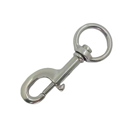 Harga yang bagus Pasokan Pabrik Kait Jepret Putar Mata Bulat Stainless Steel untuk Tali Lanyard on line