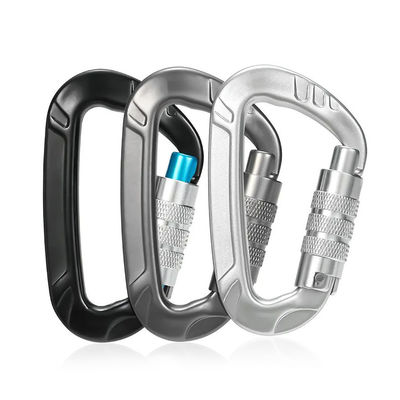 Harga yang bagus 12kN Aluminium Snap Hook untuk Hammock Locking Carabiner Climbing Clips di Industri Berat on line