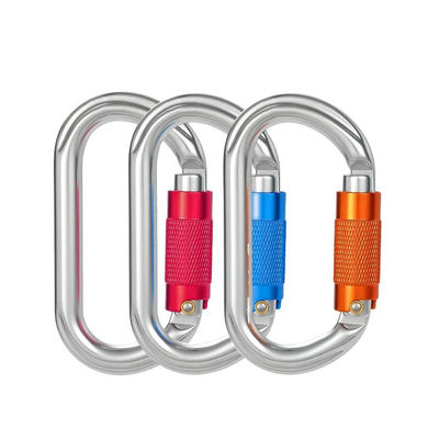 Harga yang bagus Kait Carabiner Aluminium Logo dan Warna Kustom untuk Kait Jepret Panjat Bulat Luar Ruangan on line