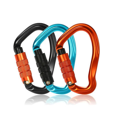 Harga yang bagus Aman mengunci Aluminium Carabiner Klip dengan Galvanized Finish dan Snap Hook on line