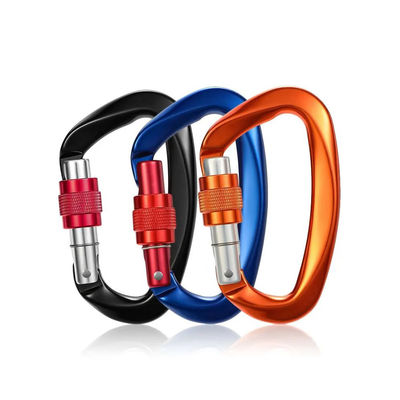 Harga yang bagus Klip Carabiner Pengunci Aluminium Kustom OEM untuk Mendaki dan Kait Keselamatan Hammock on line