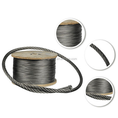 Harga yang bagus Kabel Baja Tali Stainless Steel 6x19 FC Dibuat dari AISI304/304L/316/316L untuk Diameter 6mm hingga 40mm dan Layanan Pemrosesan on line