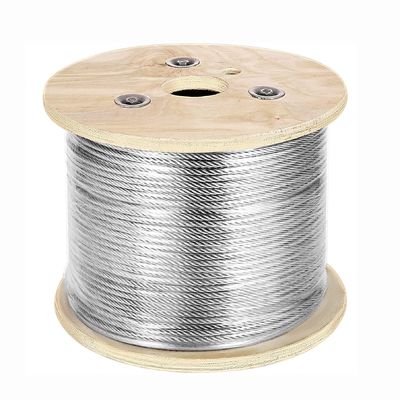 Harga yang bagus Kabel Baja Tahan Karat 500 Kaki T304 Tali Kawat Terpilin 3/16 Inci 7x19 Gulungan Kabel Pesawat untuk Aplikasi Industri on line