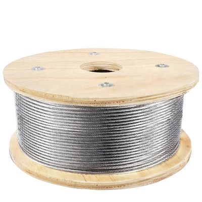 Harga yang bagus Kabel Baja Galvanis 16Mm Grade Stainless Steel 1 x 19 Konstruksi Untaian 500FT untuk Pemasangan Pagar Kabel Dek on line