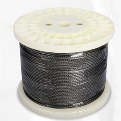 Harga yang bagus Konstruksi 7x7 Tali Kawat Baja Tahan Karat Rel Kabel 200FT Hitam T316 Kabel Pesawat untuk Rel Dek Tangga Balustrade on line