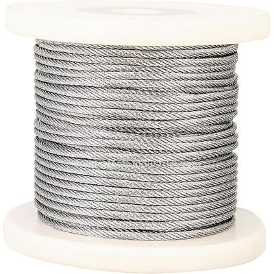 Harga yang bagus Tali Kawat Pesawat Inti Strand Stainless Steel 316 7x7 Panjang 1000 Kaki dalam Spool Nilon 1/32