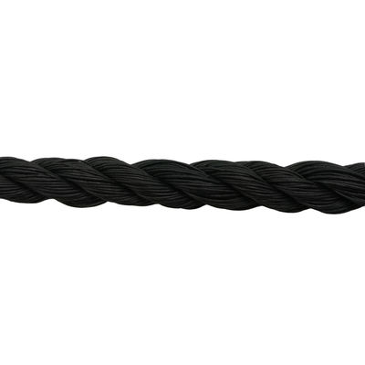 Harga yang bagus DIN Standard 24mm 3-Strand Black Polyethylene PE Rope dengan Kinerja Kelas Baja PE on line