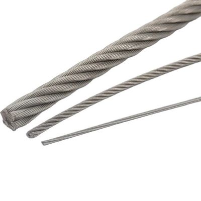 Harga yang bagus Tali Kawat Strand Bulat Baja Tahan Karat AISI316 Seri 300 1*7 7*7 1*19 7*19 6*12 6*19 6*37 FC Iwrc Tali Kawat Galvanis Tali Lift on line