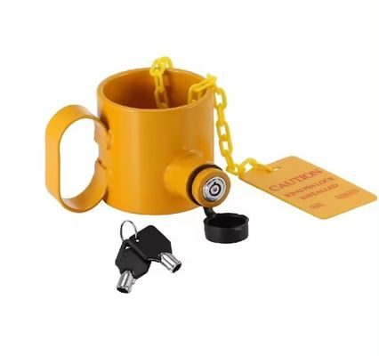 Harga yang bagus Wheel King Pin Lock with Handles and Warning Tag The Perfect Addition to Your Trailer on line