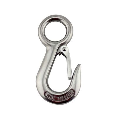 Harga yang bagus 304 stainless steel besar mata Crane Lifting Hook dengan Kunci OEM dan desain tahan lama on line