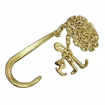 Harga yang bagus Hitam 2t Working Loadlimit Kuning Galvanized Transport Chain Tractor Chains Hooks on line