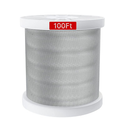 Harga yang bagus Toleransi ±1% 7x7 Rail Hanging Rope 1/8 inch T316 Stainless Steel Marine Wire Rope on line