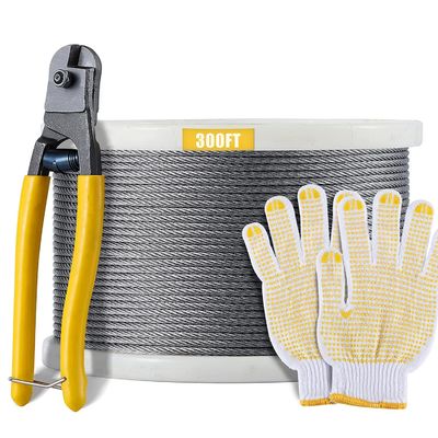 Harga yang bagus Kabel Pagar Dek 300FT T316 7x7 Tali Kawat Baja Tahan Karat Baja Cold Heading Khusus on line