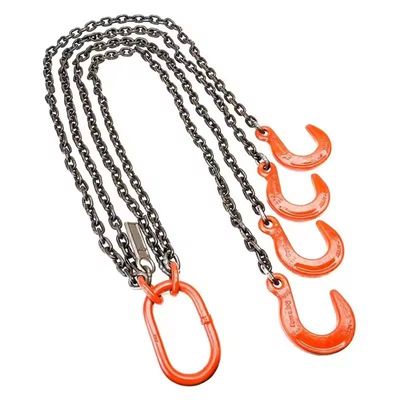 Harga yang bagus Load Lifting Chain Sling 4 Legs Black Towing Tie Chains Rigging for Heavy Loads on line