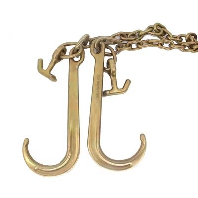 Harga yang bagus G70 Lifting Truck Winch Cable V Hooks Forged Towing Chains with Welded Chain Structure on line