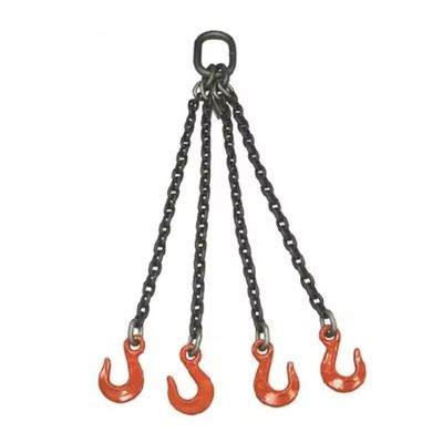 Harga yang bagus 8T1.5M-4 Chains G80 Hook 4 Legs 10Mm Lashing Link Welded Chain Slings for Heavy Loads on line