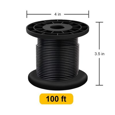 Harga yang bagus 304 stainless steel kawat kabel dilapisi hitam vinyl untuk string lampu pakaian kawat on line