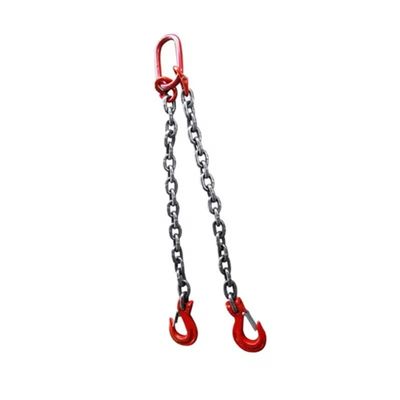 Harga yang bagus 8mm Black Finish G80 Alloy Steel Chain Sling with Two Legs for Lifting EN818-2 Durable on line