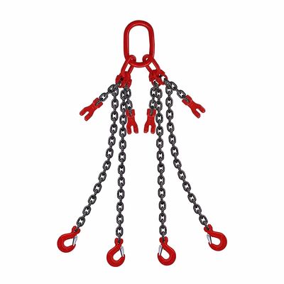 Harga yang bagus G80 G100 Rantai Angkat Empat Kaki Sling Hook Chain untuk fungsi Link lainnya dalam warna Hitam on line