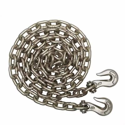 Harga yang bagus Heavy Duty G70 Transport Galvanized Car Tow Chains with Hooks Test Load 48kN on line