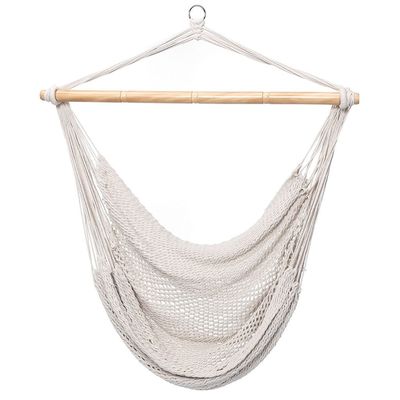 Kursi Gantung Kemah Kapasitas Tinggi Kursi Hammock Tali Luar Ruangan Putih Dengan Stand