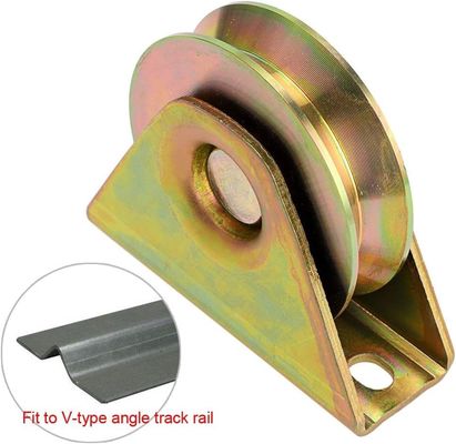 Harga yang bagus 50mm 60mm Diameter Sliding Gate Roller Sliding Pulley U/V/Y Groove Bearing Wheels Warna Zinc Track Wheel on line