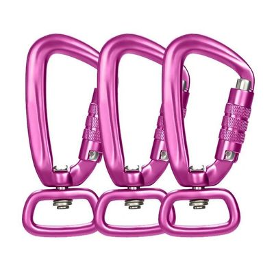 Harga yang bagus Heavy Industry 4KN Black Auto Locking Aluminum Swivel Carabiner Snap Hook for Dog Leash on line