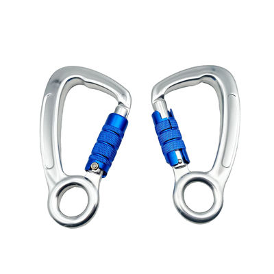 Harga yang bagus Industri Berat Aluminium Carabiner 30KN Otomatis Mendaki Gunung Swivel Clip Snap Hook on line