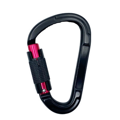 Harga yang bagus Customized Aluminum D-shape Screw Snap Hook Carabiner for Climbing High Strength 25kn on line