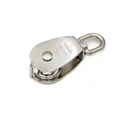 Harga yang bagus AISI316 Pulley Block Wire Rope Fittings Swivel Eye Pulley Block Single Sheave Rigging Hardware on line