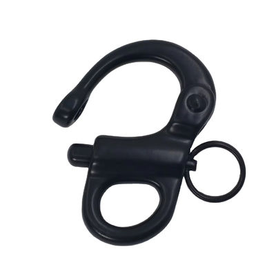 Harga yang bagus Black Stainless Steel Fixed Eye Snap Shackle for Paracord Bracelet on line