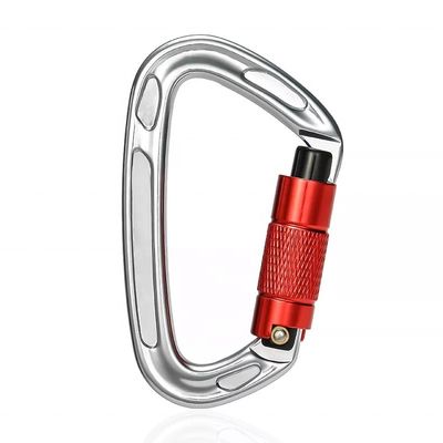 Harga yang bagus Sale Aluminum Alloy Dog Carabiner Leash with Polished Silver D-Type Screwgate Design on line