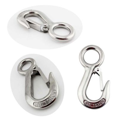 Harga yang bagus 304 stainless steel besar mata Crane Lifting Hook dengan Kunci tahan korosi on line