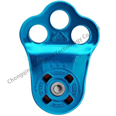 Harga yang bagus Peralatan pendakian 30KN Aluminium Alloy 3-Low Single Pulley dengan galvanisasi akhir on line