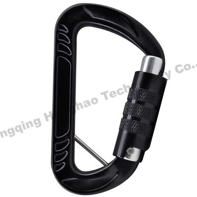 Harga yang bagus Galvanized Finish 12KN D Shape Aluminium Alloy Carabiner untuk Keberlanjutan Luar Ruang on line