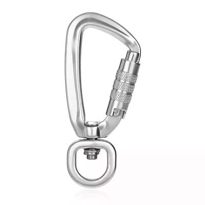 Harga yang bagus 4KN Aviation Aluminium Self Swivel Rock Climbing Carabiner untuk Industri Berat Snap Hook on line