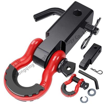 Harga yang bagus Alloy Steel Off Road Bow Shackle Clevis Towing Car Plastic Protect Rigging 3/4 Inch on line