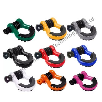 Harga yang bagus Heavy Duty Carbon Steel Off Road Bow Shackle with ZINC Coating and Plastic Protection on line