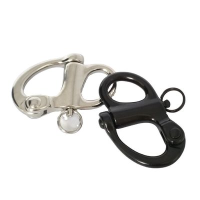 Harga yang bagus Marine Hardware Quick Release Fixed Shackle with Round Ring and Black Oxide Finish on line