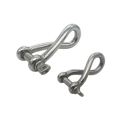 Harga yang bagus Customized Stainless Steel 304 / 316 Twisted Shackle With Screw Pin Non-standard on line