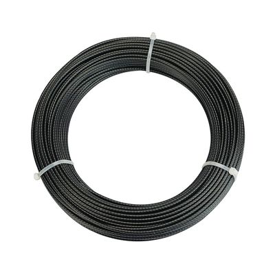 Harga yang bagus PP/PE/PU/PVC/PA/Nylon 1.2-1.8mm Black Polypropylene Coated Steel Wire Rope 7x7 Tolerance ±1% With Si Content % 0.1 on line