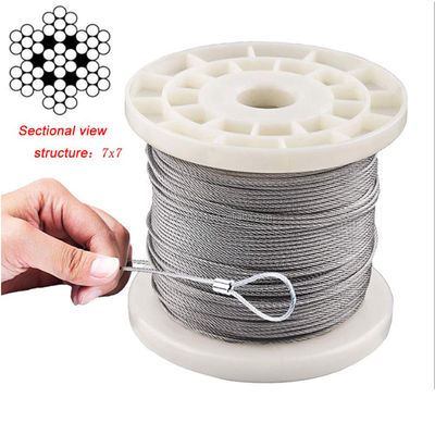 Harga yang bagus 7*7 Construction Stainless Steel Wire Cable AISI 201/304/316 Non-Alloy Grade Material on line