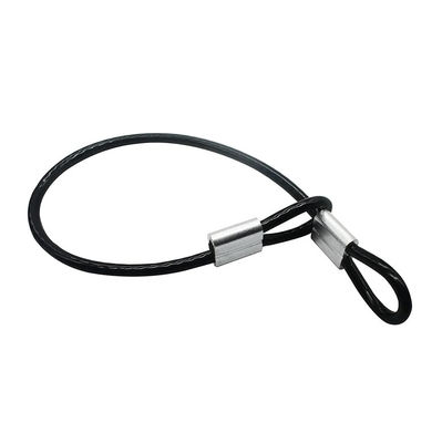 Harga yang bagus Kabel Pengaman Lanyard Tali Kawat Pendek Hitam atau Kustomisasi untuk Gerbang Luar Ruangan 4mm Baja Tahan Karat Dilapisi Vinyl on line