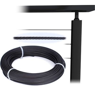 Harga yang bagus Fitting Tali Kawat Hitam 150 kaki T316 Baja Tahan Karat 7x7 1/8