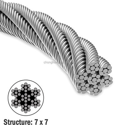 Harga yang bagus Steel Core 7*19 SS Kabel AISI304 AISI316 Steel Kabel Tali 8mm Inox Kabel Si Kandungan 1.0% 7x19 Stainless Steel Wire Rope on line