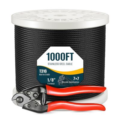Harga yang bagus Standard 7x19 1x19 10mm Wire Rope 304 Stainless Steel For Balustrade Deck Rails on line