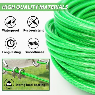 Harga yang bagus Carbon Steel Vinyl Coated Steel Cable 7x7 / 7x19 3 16 Stainless Cable For Construction on line