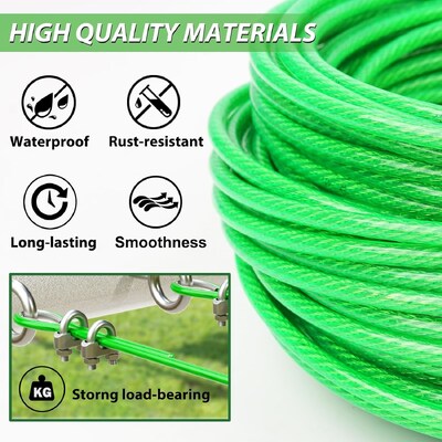 Harga yang bagus PVC Lapisan Carbon Steel Wire Rope dengan 7x7 / 7x19 Konstruksi dan 1/8 