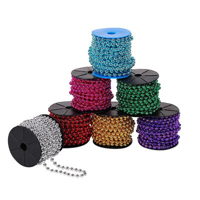 Harga yang bagus 2.4mm Customized Colors Plastic Ball Chain Silver Ball Chain White Gold Ball Chain With Customization Length And OEM on line